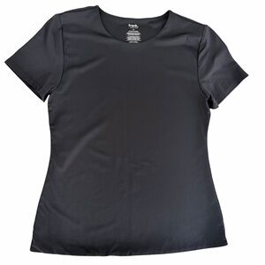 FRANK AND OAK Black Stretch Tee Minimalist Basic Soft Lightweight Top size L